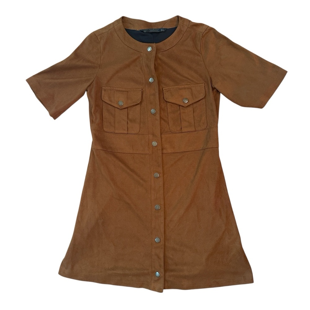 ZARA Trafaluc Faux Suede Button-Front Dress